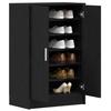 Black Oak Shoe Cabinet 60x35x92 Cm Engineered Wood