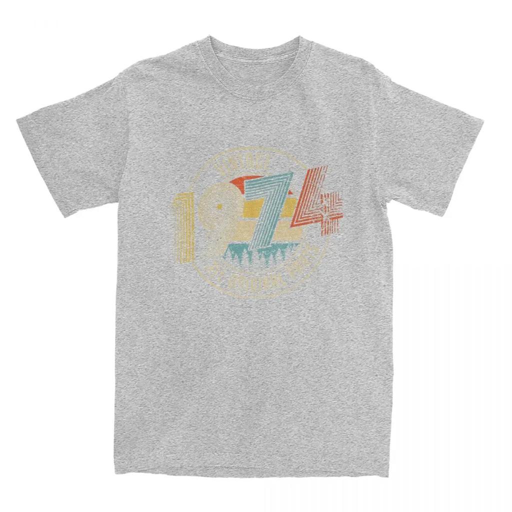 Men Women Vintage 1974 All Original Parts 50th Birthday Gifts Shirts Merch  50 Years Old People T Shirts Tee Clothes