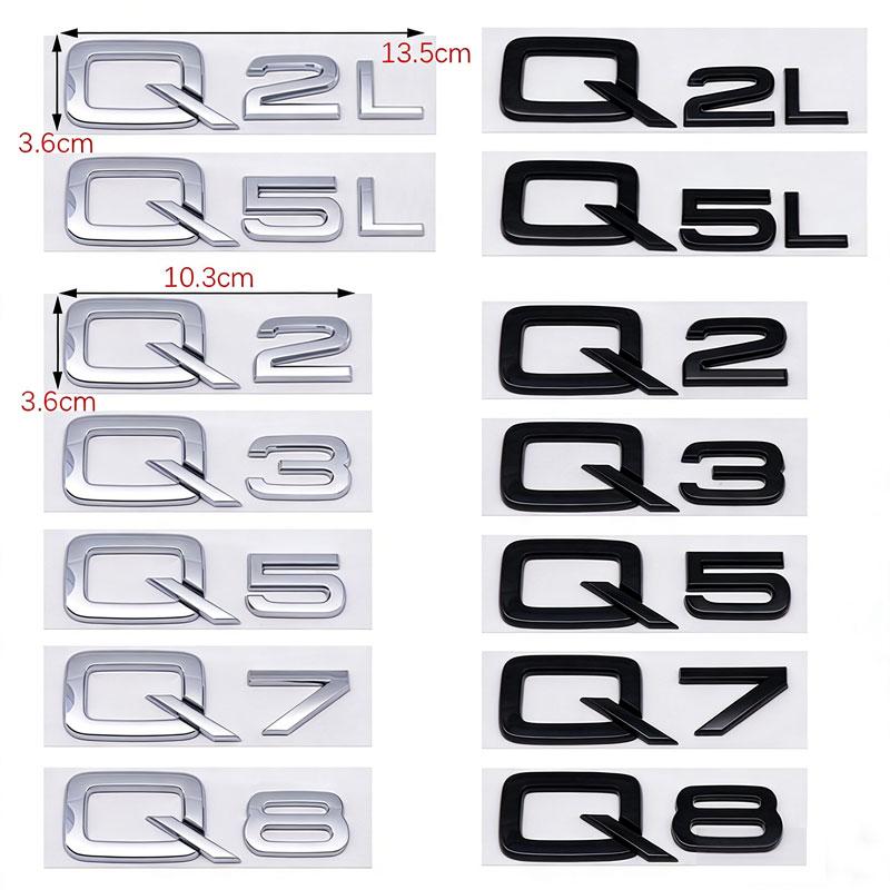 Q3 Q4 Q7 Q8 Q2L Q5L letter LOGO car sticker for Hot Q6 Q8L series displacement label rear boot trunk refit accessories decorate