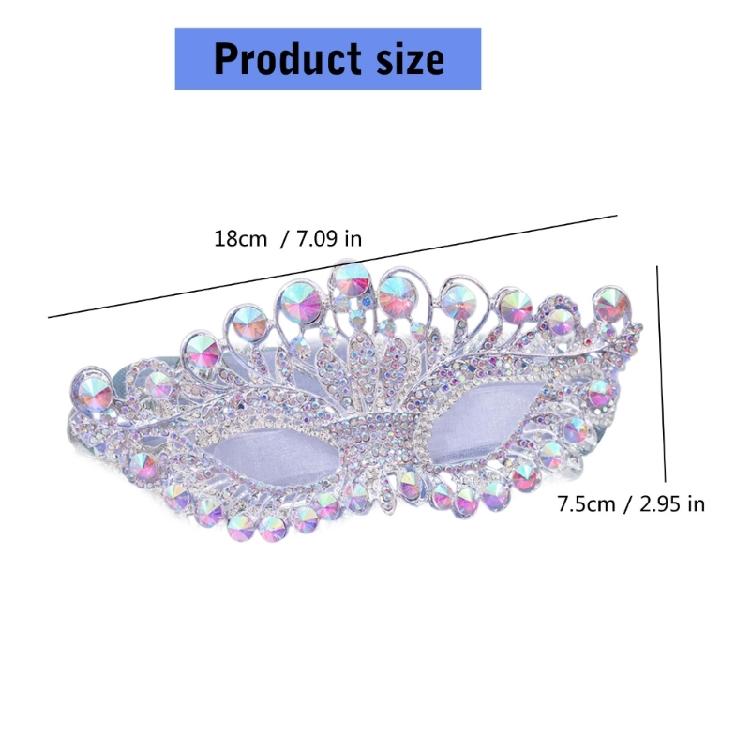 Rhinestones Masquerade Mask Eye Mask with Rhinestones Decoration For Women Halloween Costume Accessory