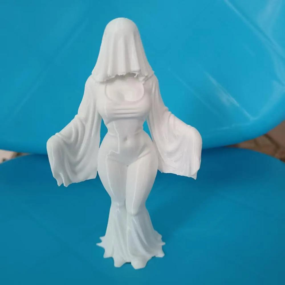 

Призрак-украшение 12 см, 3D-печатное привидение в белом платье, забавное украшение для Хэллоуина в помещении и на улице белый