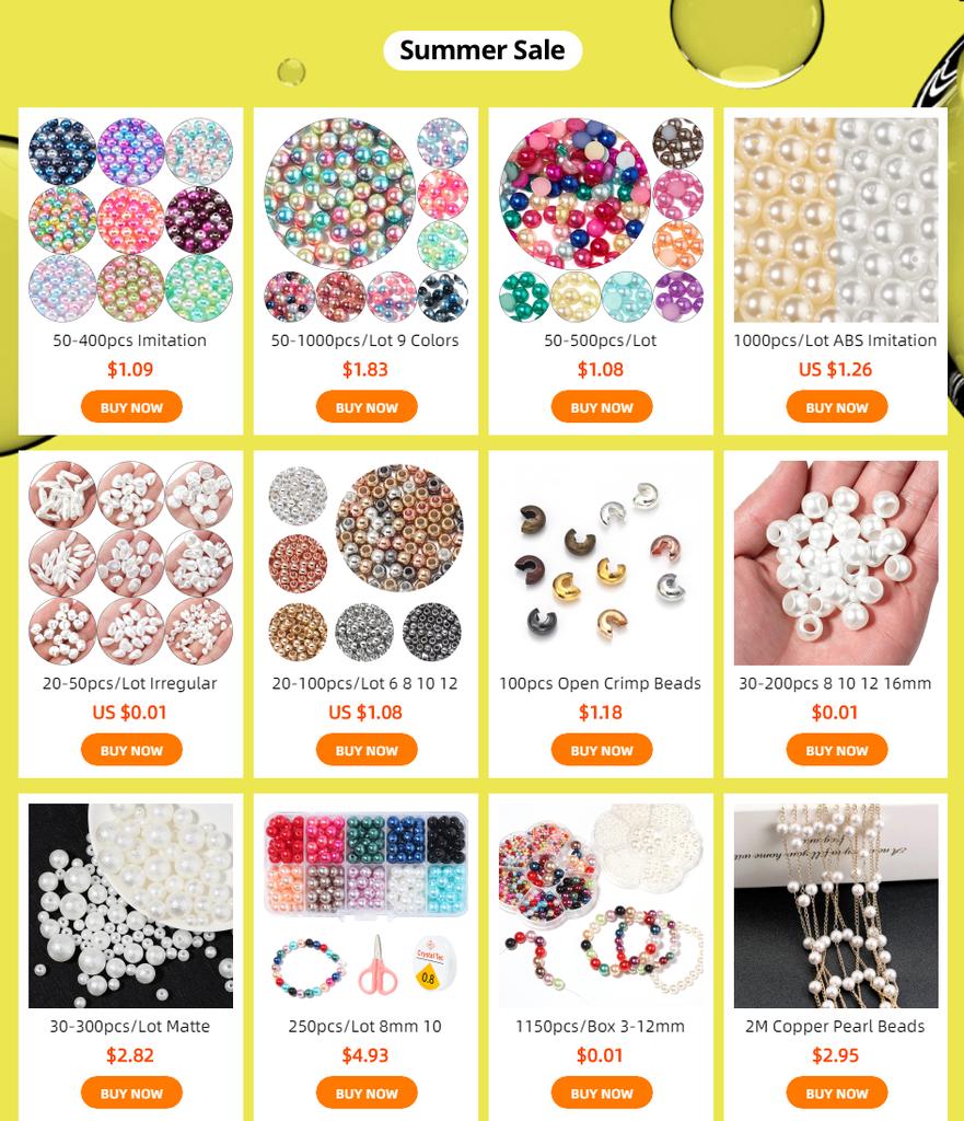 30-200pcs 8 10 12 16mm ABS Imitation Pearl Big Hole Beads Plastic Acrylic Spacer Bead For Jewelry Making Diy Bracelet Necklace