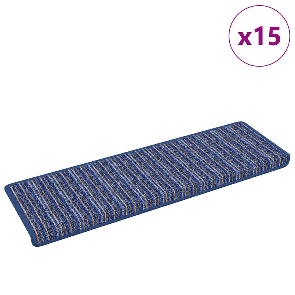 Self Adhesive Stair Protectors 15 Pcs Blue 65 X 21 X 4 Cm