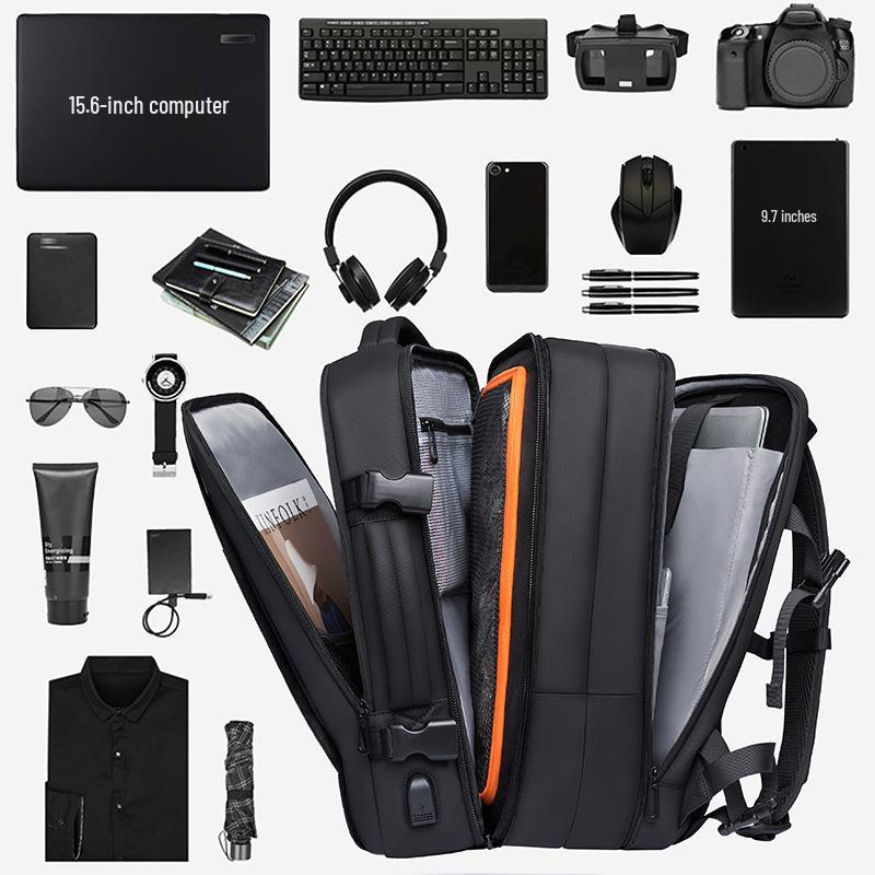 BANGE Men's High-Capacity Business & Travel Laptop Backpack
