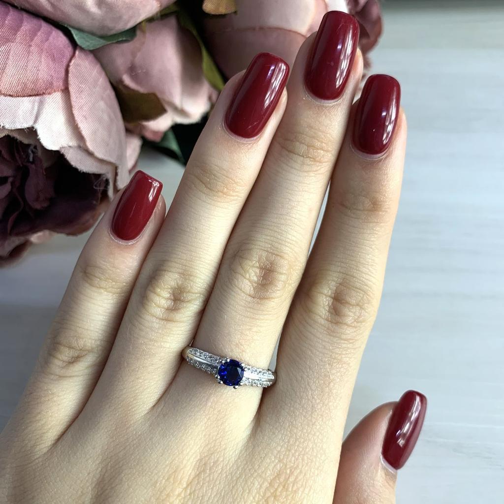 Серебряное кольцо с сапфиром nano 0.375ct (2029045) 1.79 гр. 925 пробы