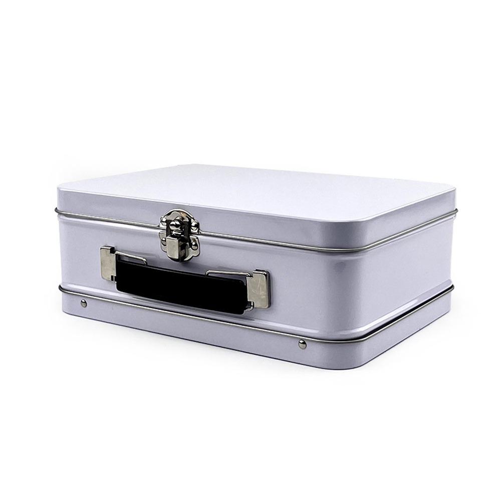 Tinplate Metal Storage Box White Black Silver Cake Packaging Box Lunch Box  Money Contain