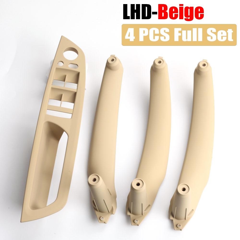 

4 шт./компл., комплект высококачественных ручек для левой двери водителя, автозапчасти для салона автомобиля для BMW X5 X6 E70 E71 Beige 4Pcs LHD