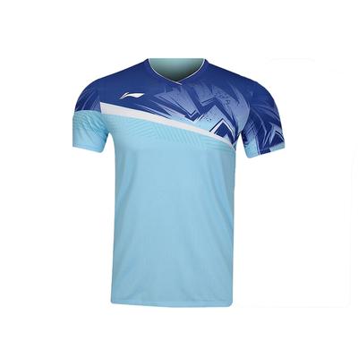 Li Ning Sommer Provinzmannschaft Serie Bequemes Modisches Atmungsaktives Badmintonshirt Herren Tops AAYV023-3
