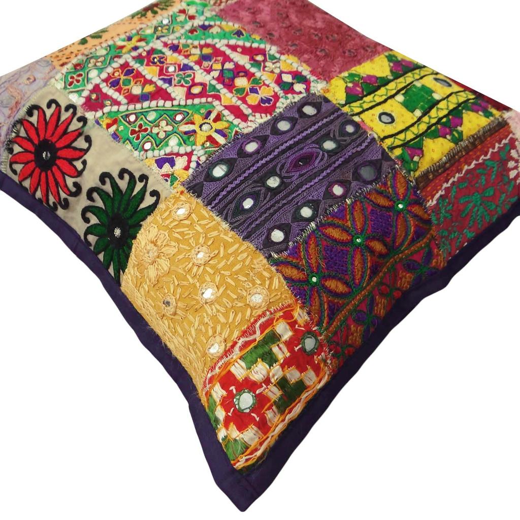 Cushion Cover Pillow Kutch Ethnic Pillow Mullticolour Square Pillow Case 18 X