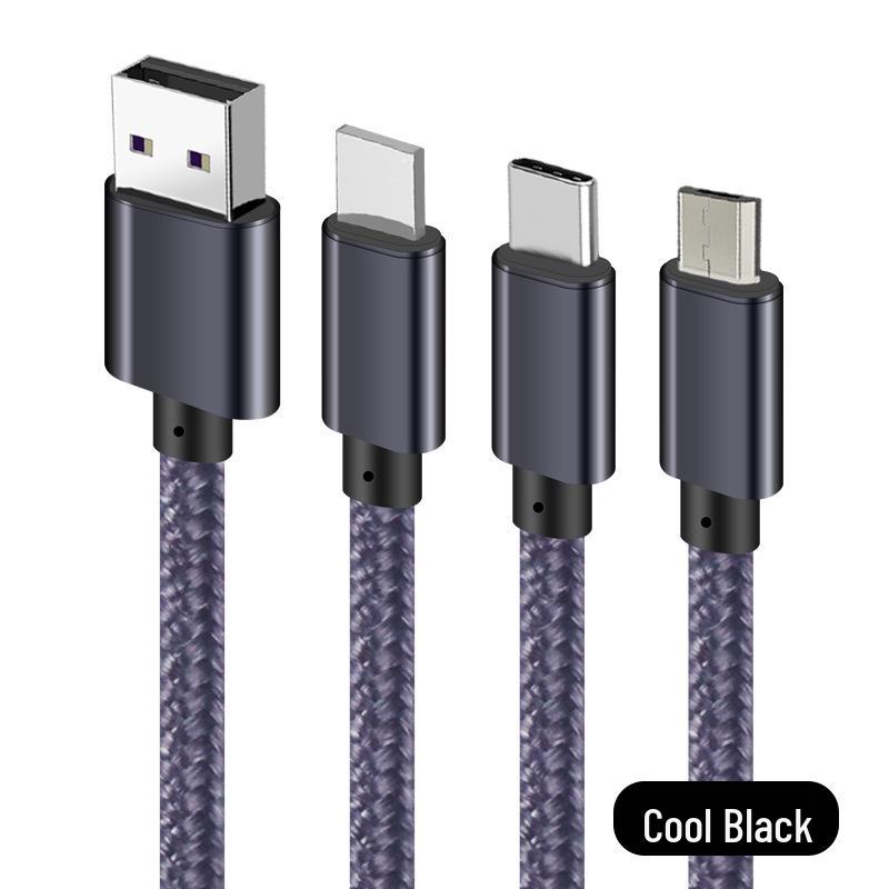 

Eco-Friendly Metal Braided Fast Charging 3-in-1 Mobile Data Cable S188 Three-in-One Bare Cable