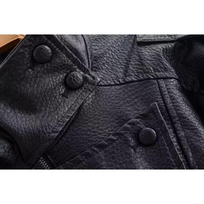 Giacca da Donna Corta Larga Stile Biker Moda Pelle PU Capospalla