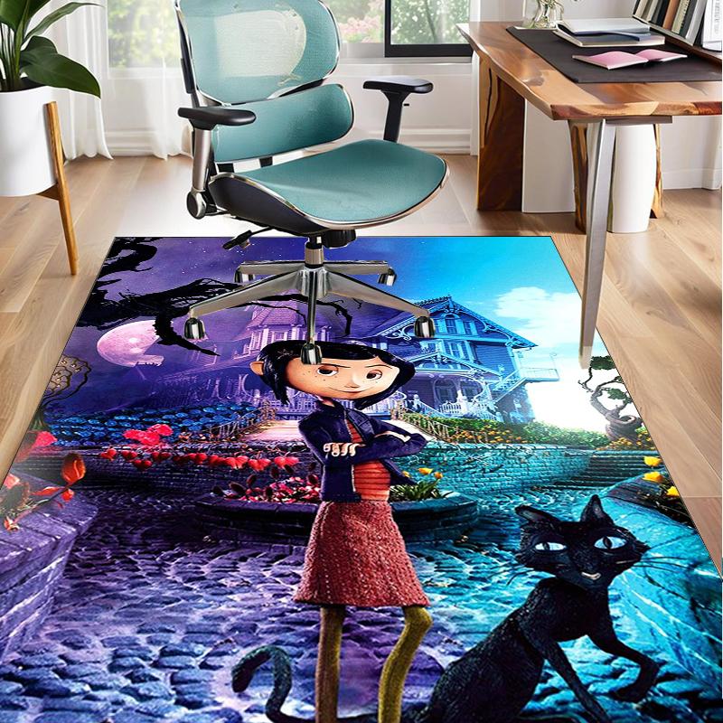 Moonlit Mystery Cora-line Office Rug Chair Mat, Game Carpet, Suitable for Front Door, Bedroom, Living Room, Desk, Holiday Gift