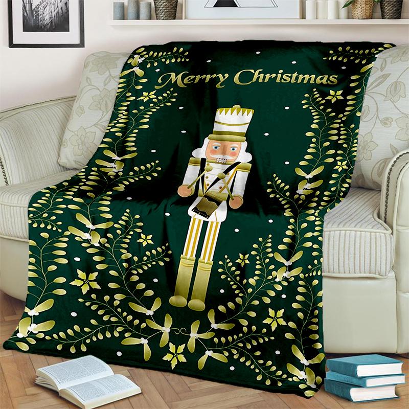 The Nutcracker Merry Christmas Cartoon Doll Festival Gift Blanket,Soft Throw Blanket for Home Bedroom Bed Sofa Picnic Cover Kids