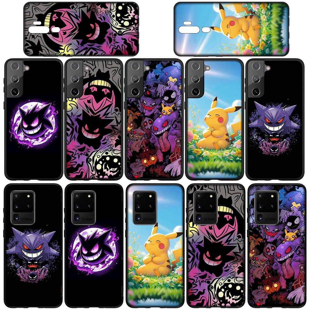 Pouzdro na telefon Samsung Galaxy S23 S24 iPhone 16 15 14 Xiaomi Redmi Note 13 12 11 8 Plus 10 9 Pro 13C Max X XR OPPO Huawei Pikachu Pokemon Gengar Cover