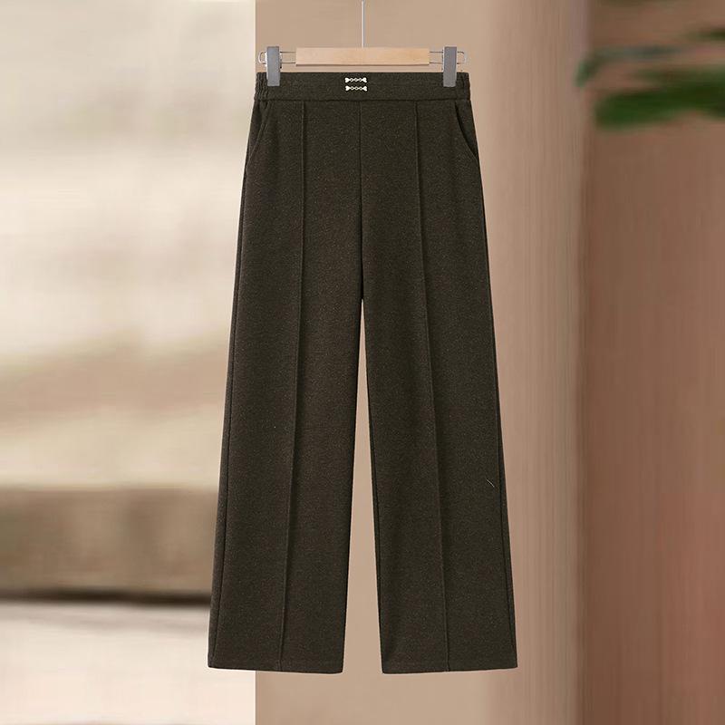 

2026 Women s High-Waisted Loose Wide-Leg Pants for Mature Wearers - Spring/Fall Style, Comfortable, Versatile, Multiple Colors 3XL (recommended 60-65 kg) кофейный