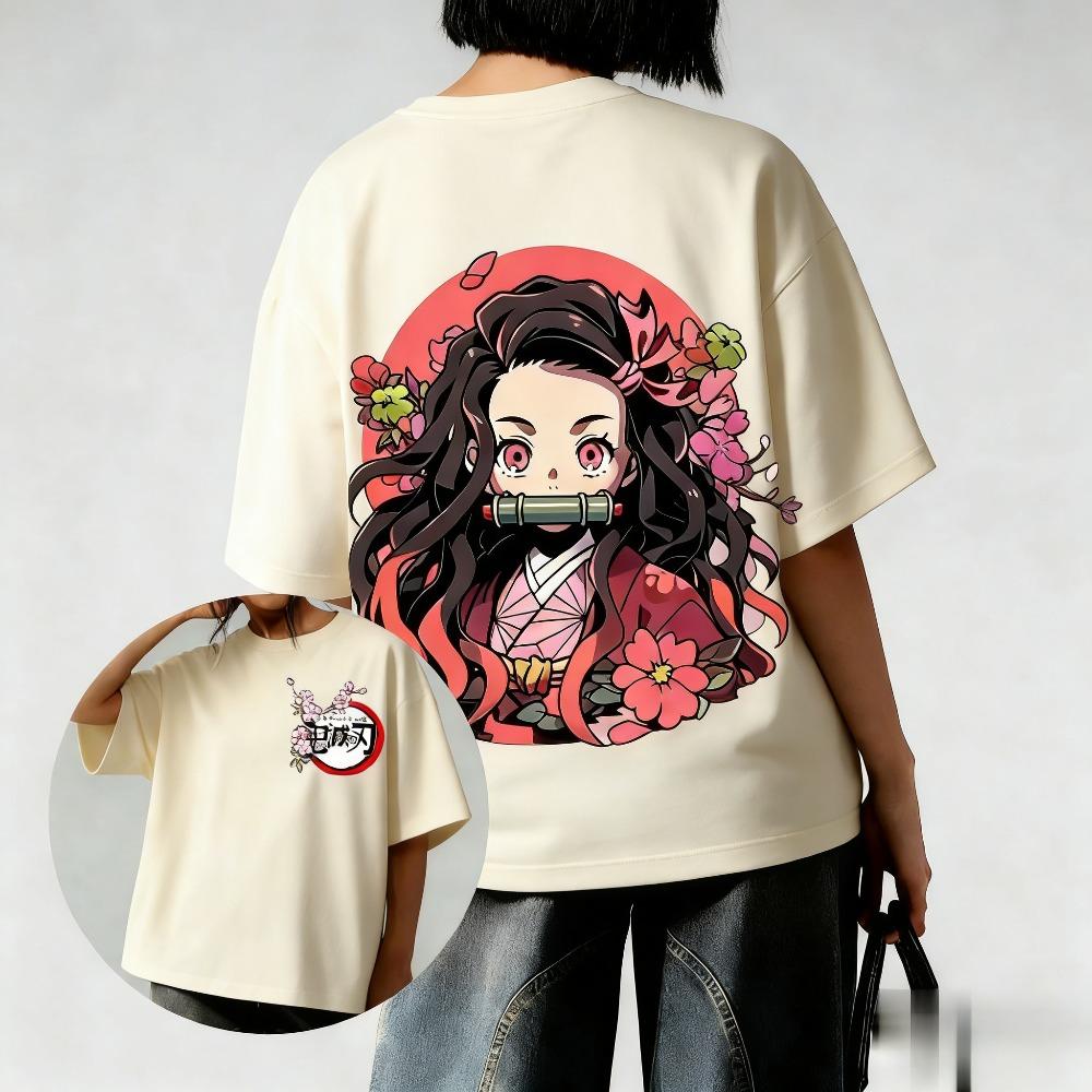 

Summer Plus Size Demon Slayer Anime Printed Unisex WomenTshirt Casual Parent Child Tops Fashion Harajuku StyleY2K Street Wear S