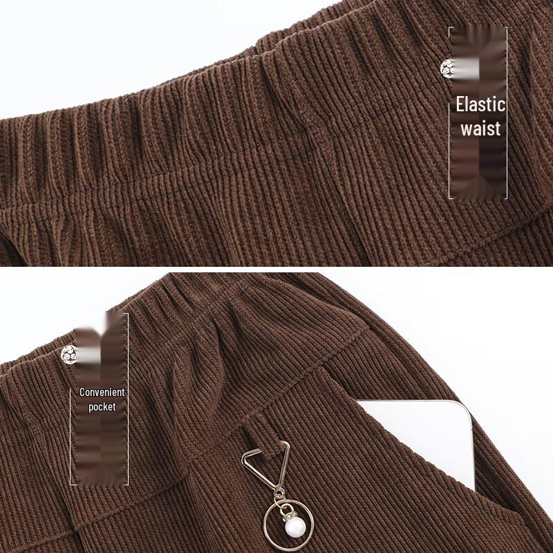 Elderly Women's Thickened Plush-Lined Winter Pants