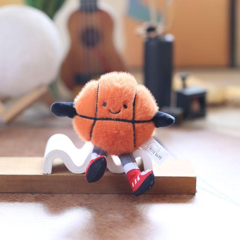 Football Sports Basketball Equipment Pp Cotton Plush Keychain Bag Decor Kids For