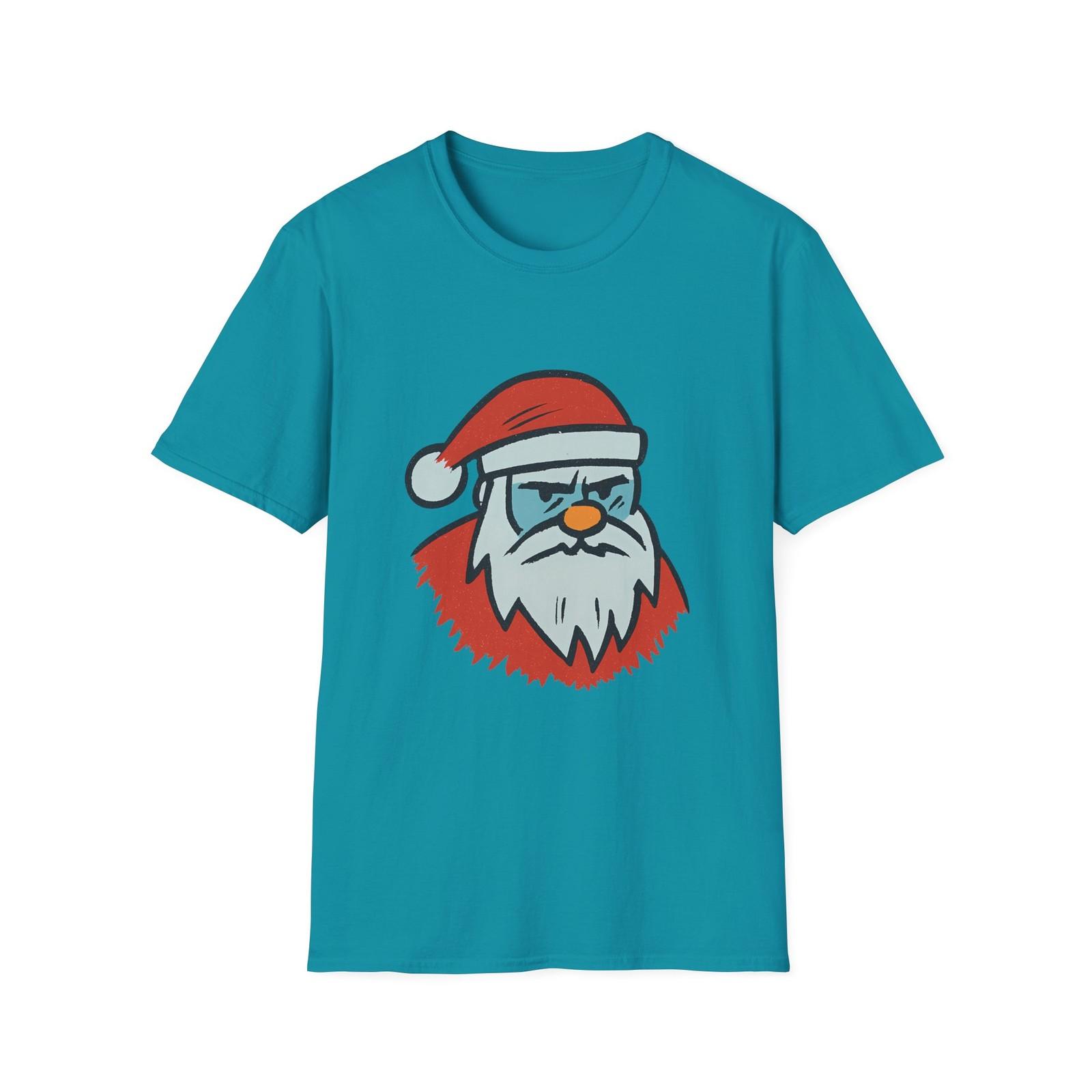 Unisex Softstyle T-Shirt Mens Womens Tees Top Santa Charcoal  Holiday Rough Beard Christmas 4XL