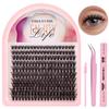 Natural D-Song Single Cluster False Eyelashes 10-18Mmdiy Segmented Grafting Plume Thick Eyelashes