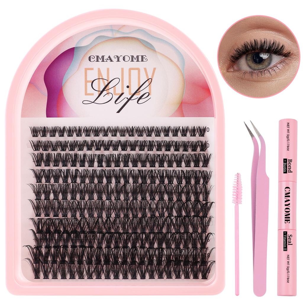 Natural D-Song Single Cluster False Eyelashes 10-18Mmdiy Segmented Grafting Plume Thick Eyelashes