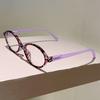 Vintage Oval Reading Glasses Women Fashion Cute Patchwork Rim Prescription Optical Frames Blue Light Blocking Eyeglasses