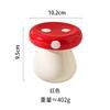 Cute Mushroom Ceramic Toothpick Holder Cotton Swab Storage Jar for Home Living Room Desktop Organizer