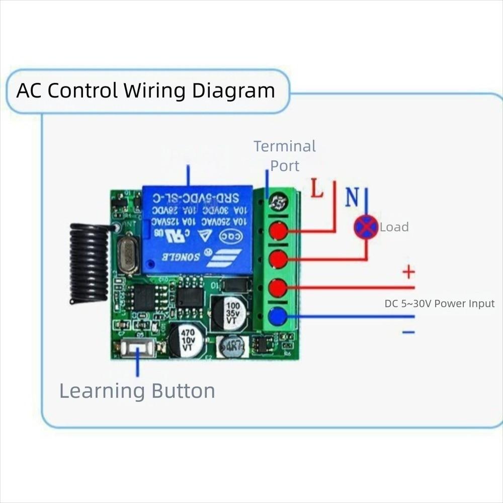 Wide Voltage RF433Mhz Wireless Asking Code DC 12V Relay Electromagnetic Lock Home Improvement