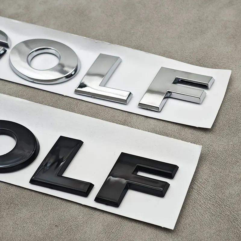 Dla VW Volkswagen Jetta MK5 Golf 3D ABS Chrom Czarny Logo GOLF Emblemat Litery Naklejka Odznaka Tylnej Klapy Samochodu Dla Volkswagen VW Gol