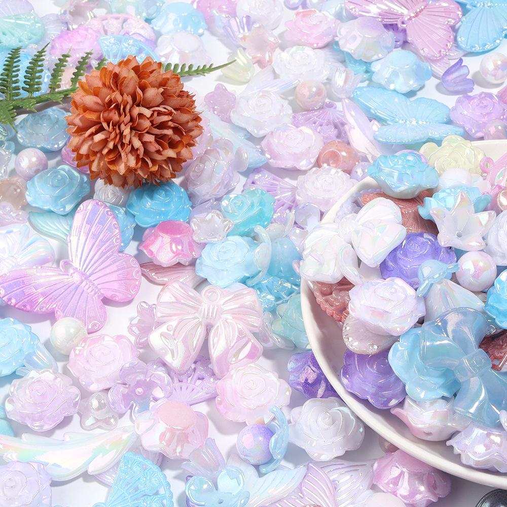 European & American Gradient Resin Beads: Random Styles for DIY Keychains & Mabe Imitation Pearls