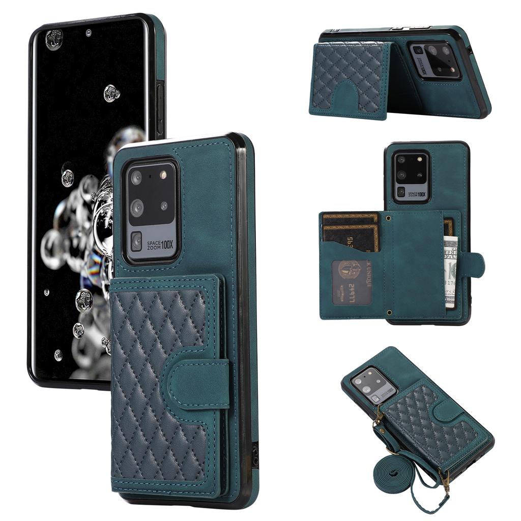 Phone Case for Samsung Galaxy S20 Ultra Card Holder TPU+PU Leather Kickstand Phone Cover
