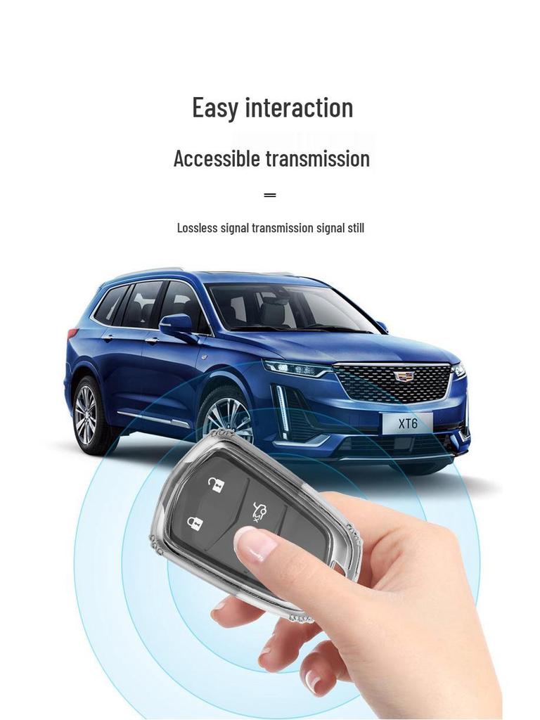 Cadillac Key Cover for XT5, XT4, XT6, CT5, CT6, CT4, XTS, ATSL - Transparent Shell