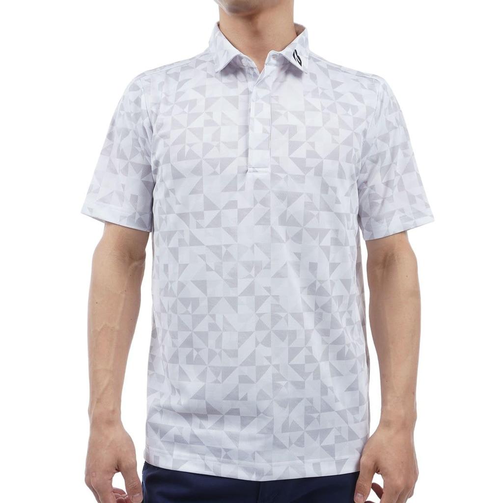 BRIDGESTONE Golf AGM06A Men's Short Sleeve Golf Shirt, White