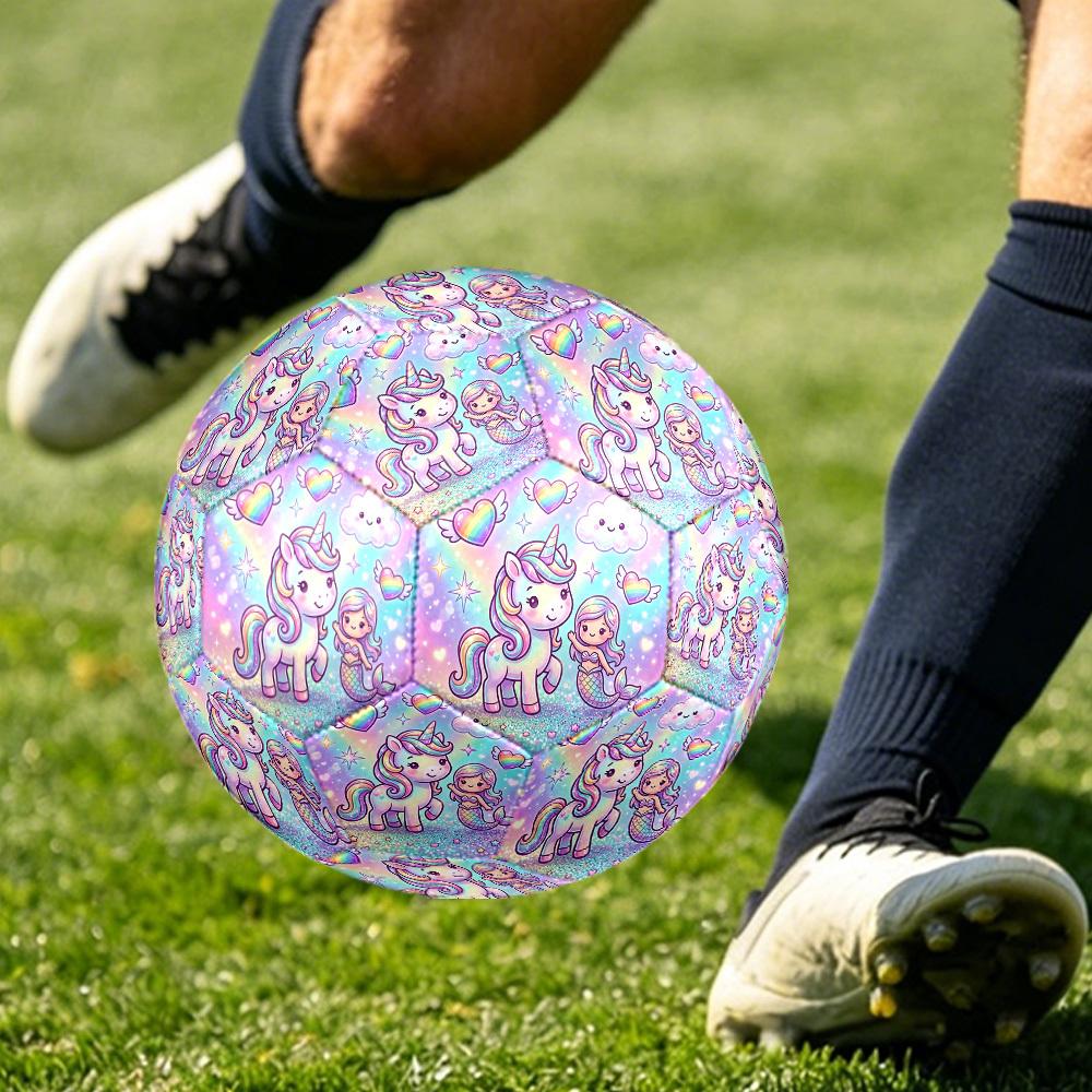 1 Stück Fußballball im Rainbow Fantasy Design, Größe 5, Leichtes PVC-Material, Outdoor-Trainingsfußball Geschenk. q62214