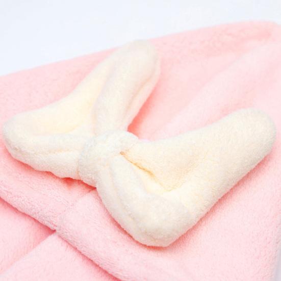 Kids Hair Drying Cap Super Absorbent Quick Dry Hair Towel Wrap with Button Cute Bow Anti-Frizz Turban for Girls Long Hair