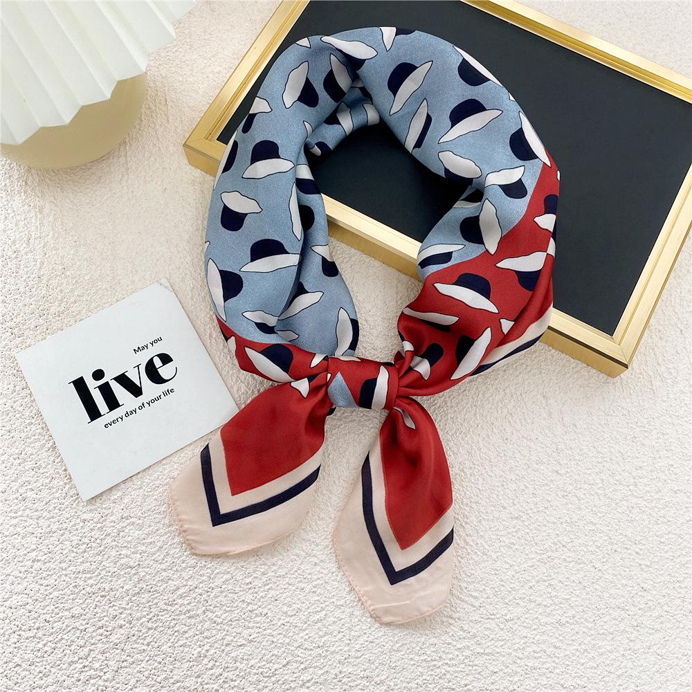 70 Silk Scarf: Small Square for Women - Lightweight Korean Fashion, Perfect for Spring, Summer, Autumn; Stylish for Flight Attendant or Neck Accessory