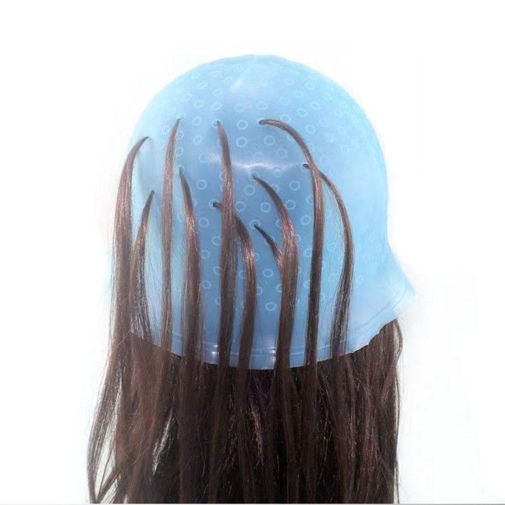 Silicone Highlighting Hat Solid Color Hair Dye Tool Silicone Hair Coloring Cap Home Hair Coloring