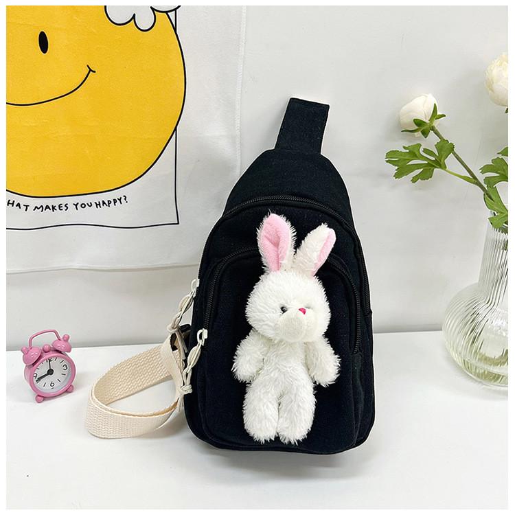 Cartoon Child Rabbit Crossbody Bag Outdoor Leisure Fashion Canvas Shoulder Bag
