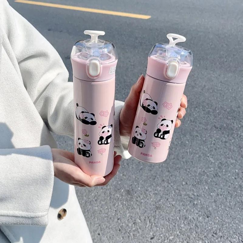380/500ml Tragbare 304 Edelstahl Cartoon Thermosflasche Kinder Niedliche Panda Isolierbecher Schüler Wasserflasche Kessel