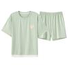 Pajamas women's 1011 new summer pure cotton fake two pieces women's short-sleeved shorts homewear summer