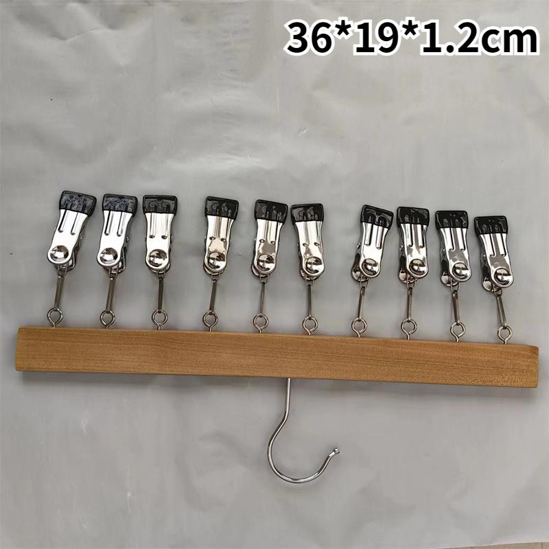 6/10 Clips Hat Holder,Household Multifunctional Organizer for Cap Socks Towel,Household Wooden Hats Hanger for Closet Storage