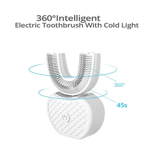 KDBT Ultrasonic U-Shaped Electric Toothbrush with 360-Degree Automatic Cleaning, Compatible with 3 Types of Tooth Alignment, Whitening for Adults, Mag