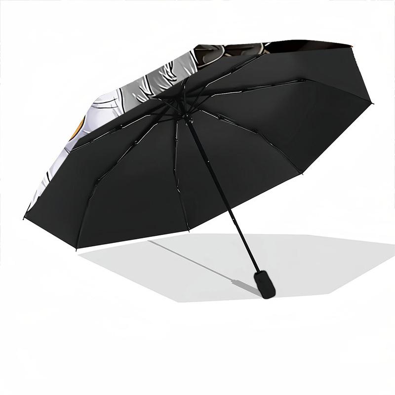 1pc Owl Feathers Automatic Folding Umbrella - Design, Durable Iron Frame for Travel, Outdoor, Beach Fashion Accessory a0920043