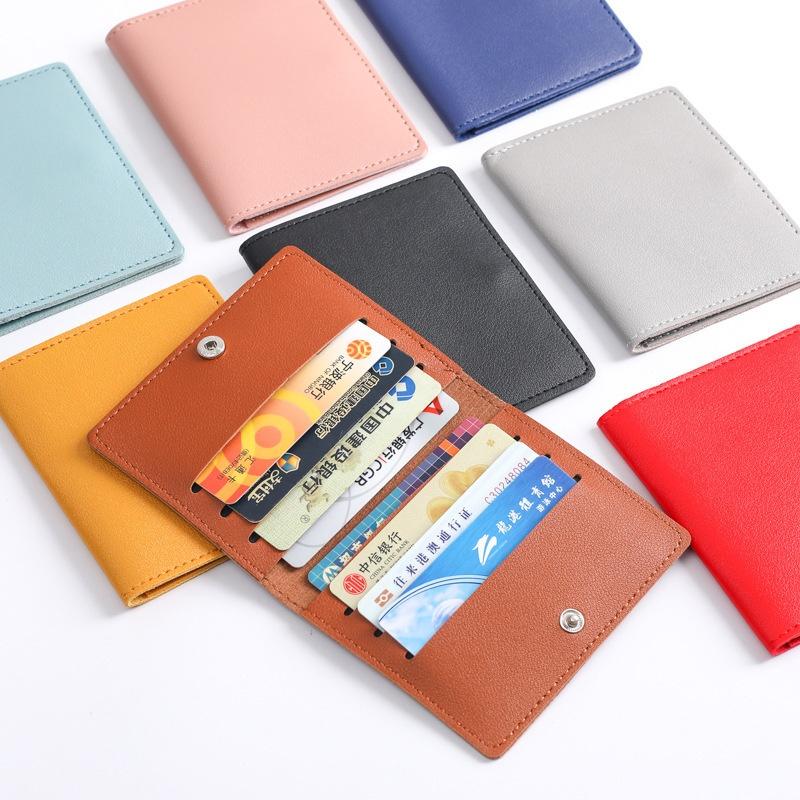Ultra-Thin Small Bank Card Multi Card Slot Card Holder Wallet Women Men Credit Card Bag Male Card Holder Solid Leather Wallet