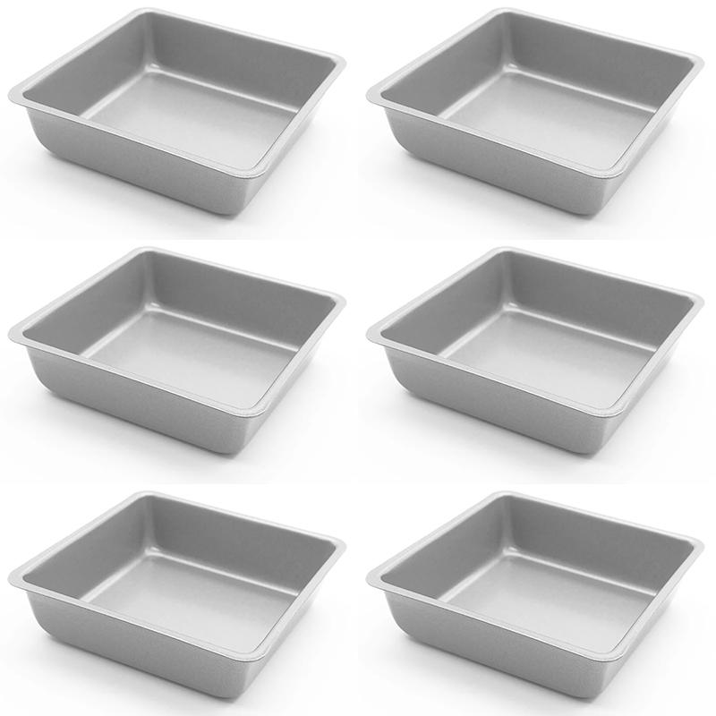 4/6ks Čtvercová Mini Forma na Dort Nepřilnavý Plech na Pečení Chleba Pizzy 4 Palce Uhlíková Ocel Forma na Dort Pečicí Forma Pečicí Nádobí Pro Kuchyň