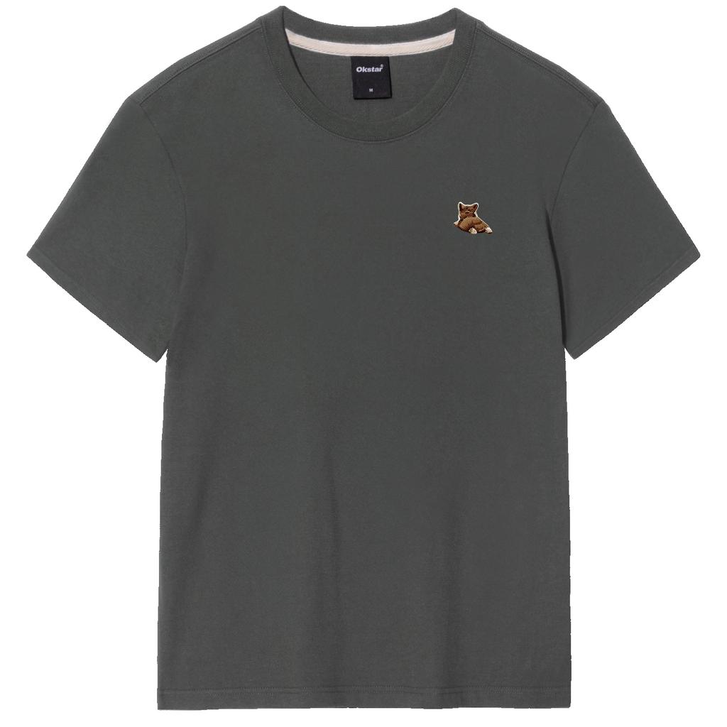 OKSTAR Welsh Corgi Embroidered Short Sleeve T-Shirt (Type A)