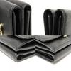 Used 11679 Trifold Wallet 288648 7942 RFID IC Chip Gold Compact Wallet Logo Clip Black Unisex from Japan AUTHENTIC