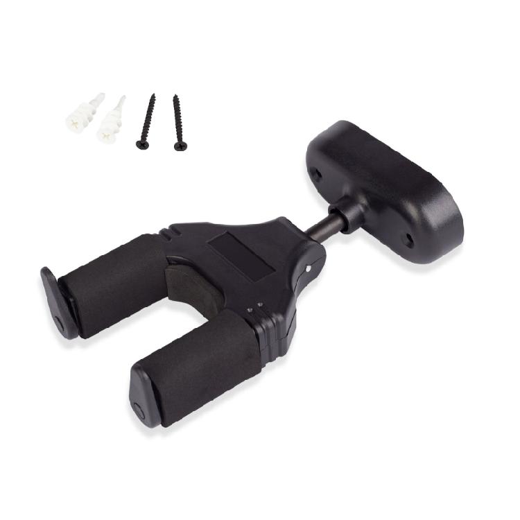 

Automatic Lock Wall Mounted Guitar Hanger Violin Ukulele Holder Plastic Metal Construction Space Optimizing Organizer 1