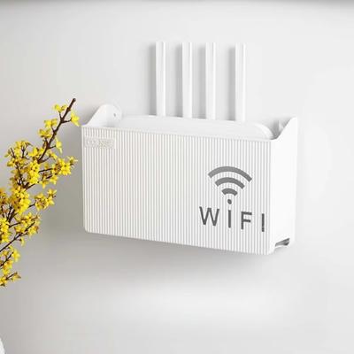 Wall Mounted Wireless WiFi Storage Box Hollow Out Design Router Storage Racks Living Room TV Set-top Boxes Household Accessories