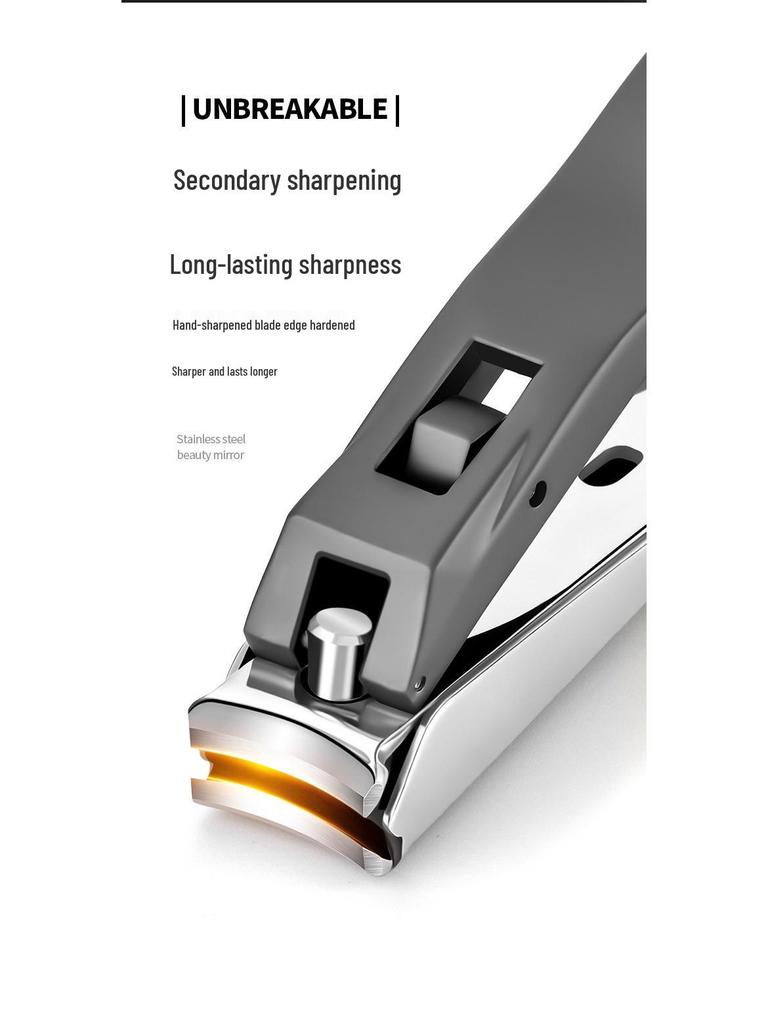 Stainless Steel Anti-Splash Nail Clippers with Large Opening and Debris Collection Compartment